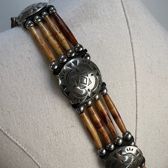 Western Conch Leather Belt 38 main image 6